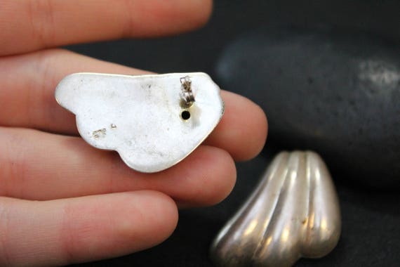 Hollow Sterling Silver Chunky Earrings, Bold Ster… - image 3