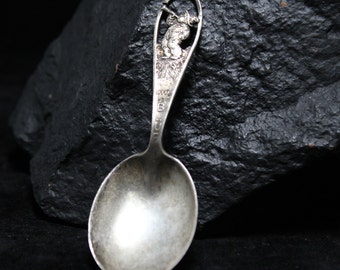 Sterling Silver Collectible Baby Spoon, Little Boy Blue Sterling Silver Spoon, Vintage Nursery Rhyme Baby Spoon