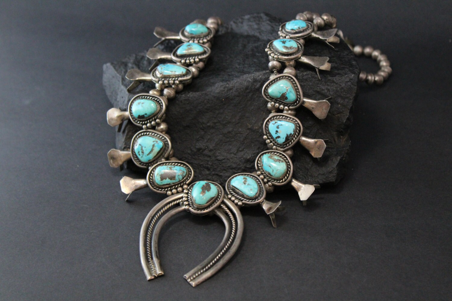 Reserved for Joan S Turquoise Necklace, Sterling Silver Native