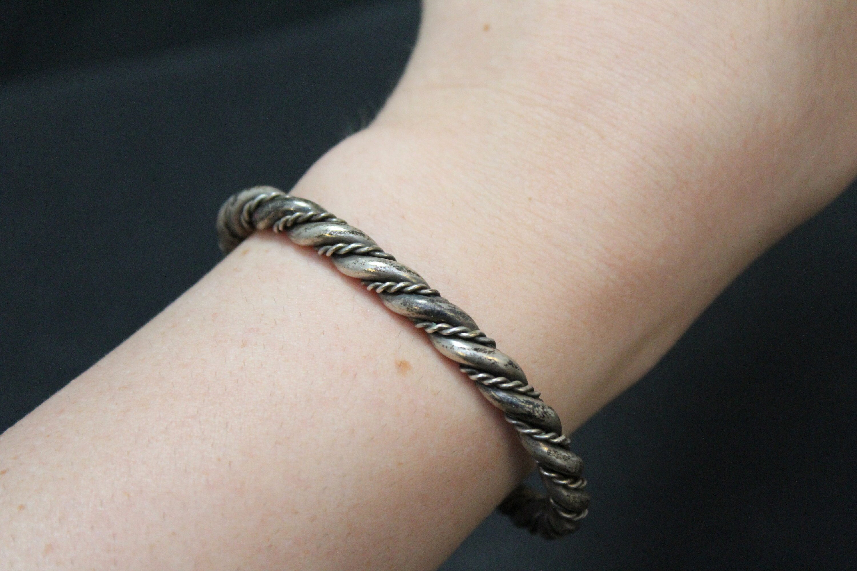 Sterling Silver Heavy Twisted Cuff Bracelet, Twisted Rope Cuff, Men's