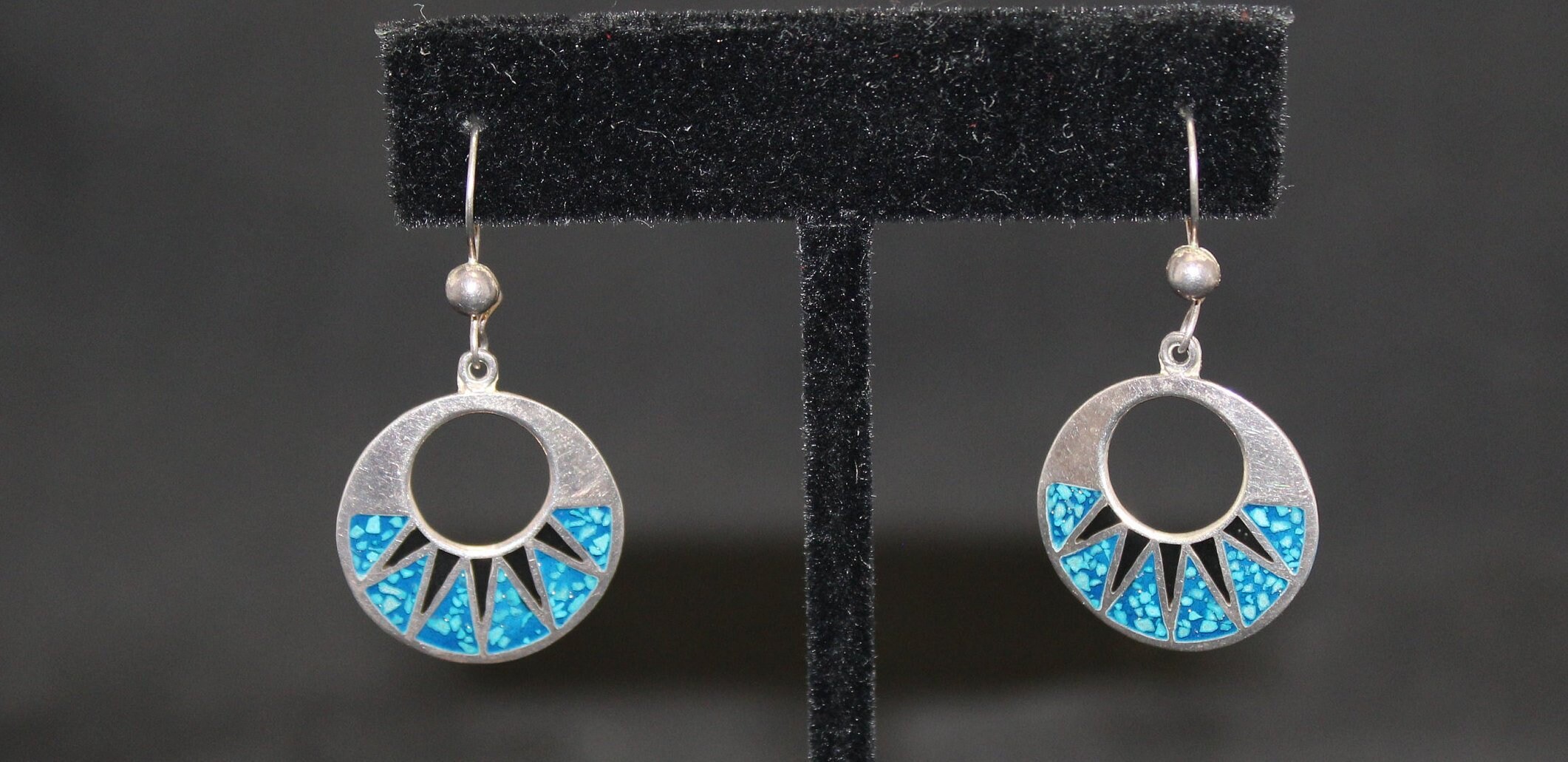 Mixed Turquoise Mosaic Star Inlay Post Earrings