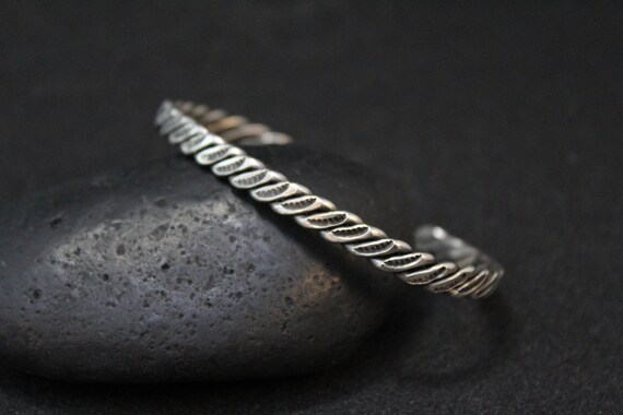 Sterling Silver Cuff Bracelet, Cuff, Twisted Silv… - image 4