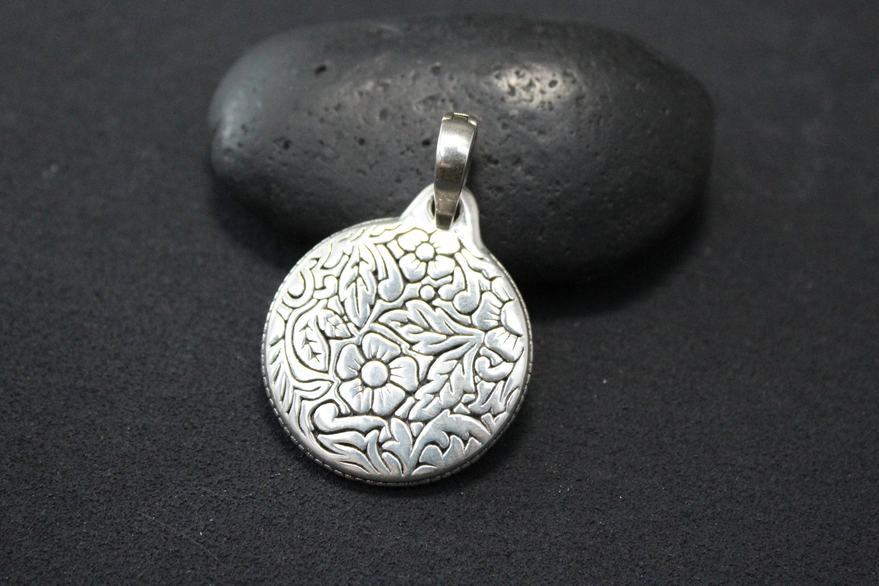 Sterling Silver Balinese Enhancer Pendant, Sterling Balinese Pendant