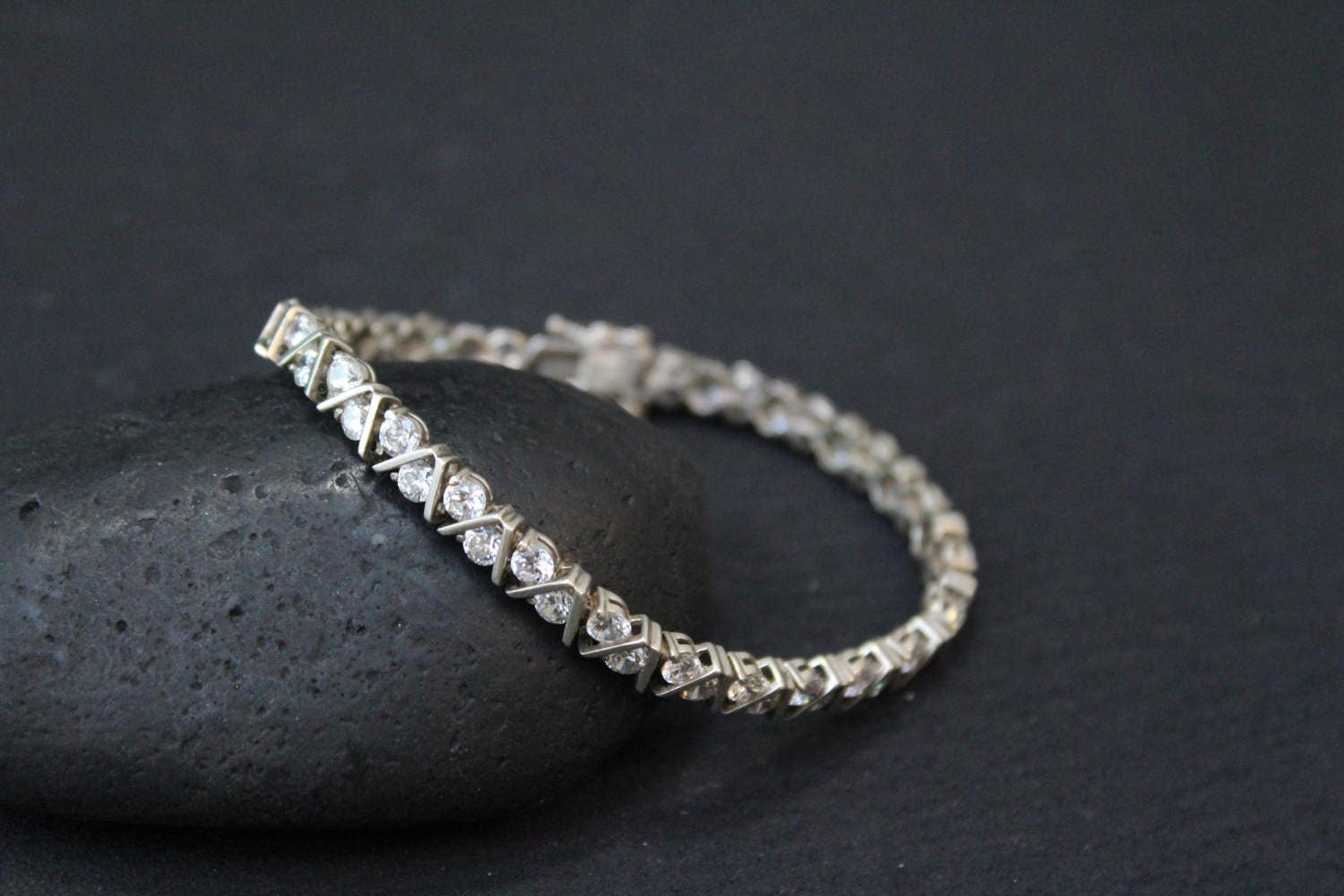 Sterling Silver CZ Tennis Bracelet, Cubic Zirconia Jewelry, CZ Bracelet