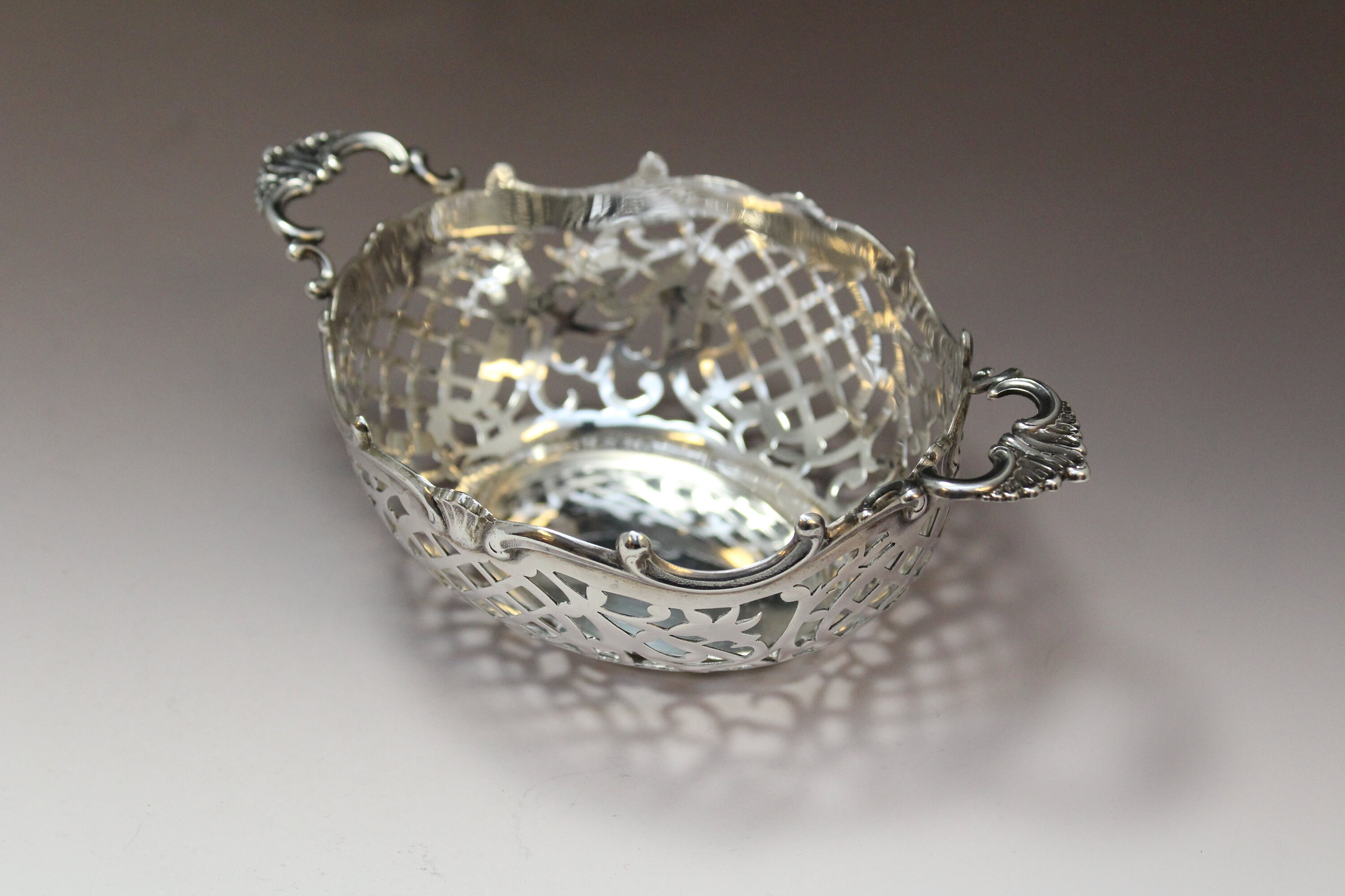 Pierced Sterling Silver Oval Bowl, Oval Sterling Silver