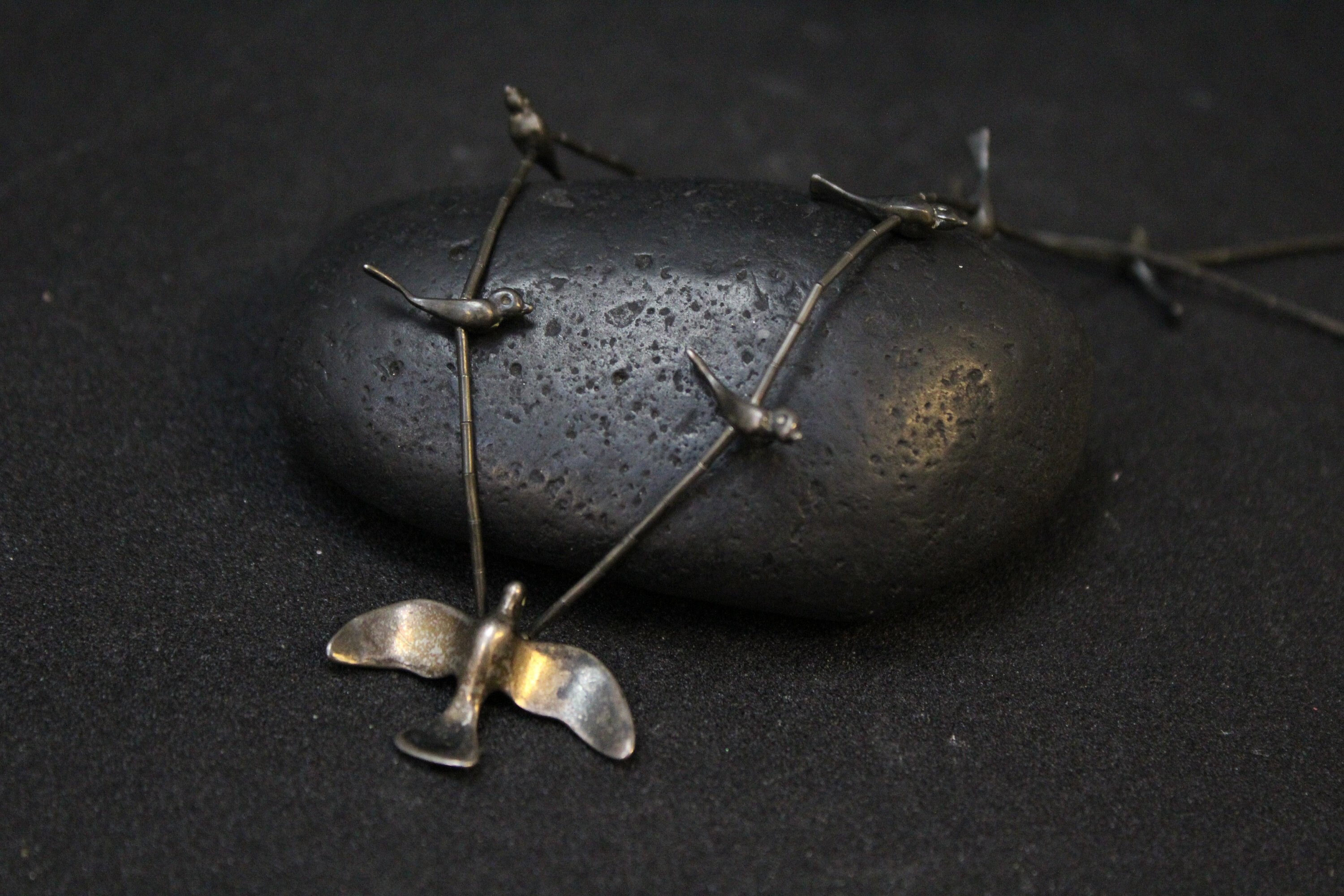 Indian silver bird fetish neclace Indian silver bird fetish neclace