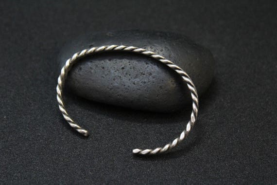 Sterling Silver Cuff Bracelet, Cuff, Twisted Silv… - image 2