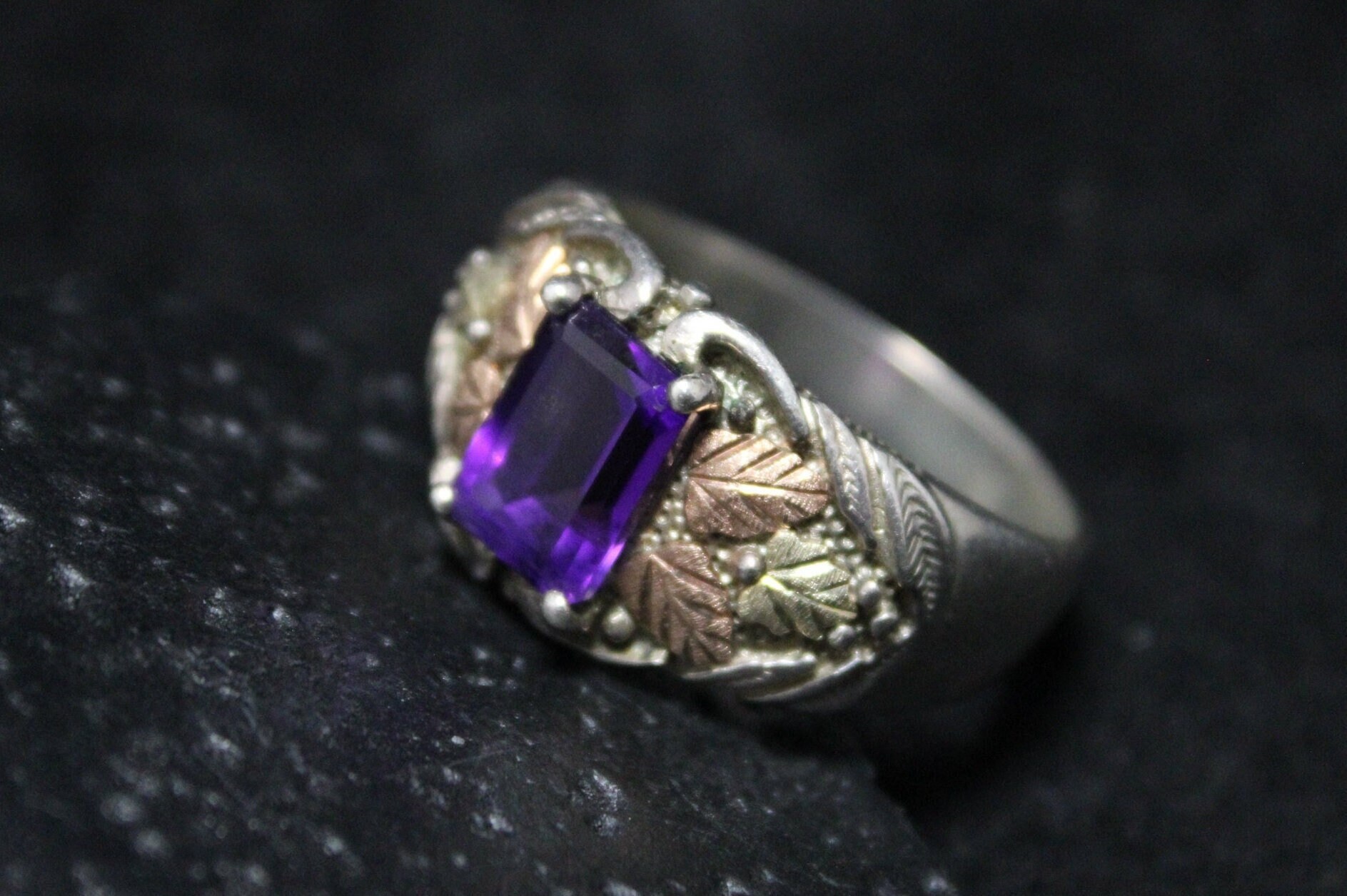 Black hills gold amethyst ring deals