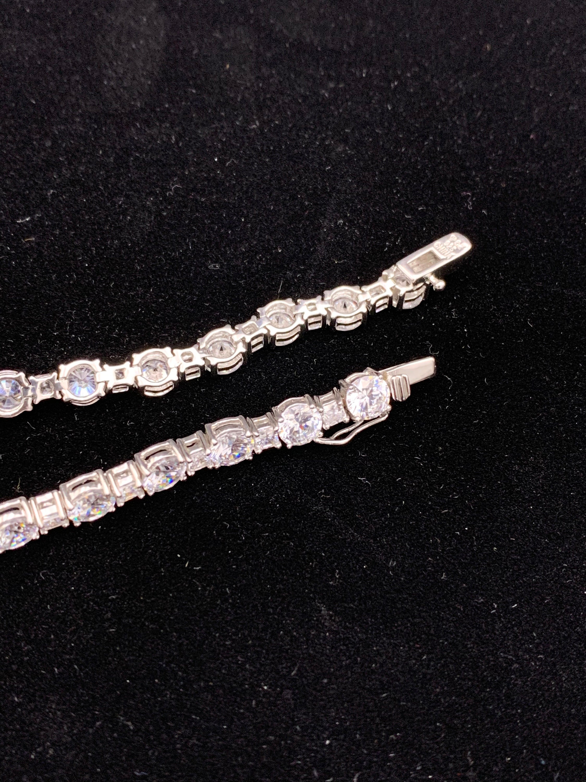 10K White Gold 11mm Solid Miami Cuban Box Clasp Simulated Diamond Bracelet  8.25