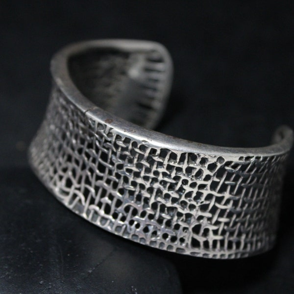 Silver Textured Chunky Bracelet