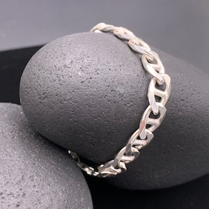Anchor Link 925 Bracelet, Vintage Sterling Silver Anchor Link Chain Bracelet, Unisex Mens or Ladies Bracelet