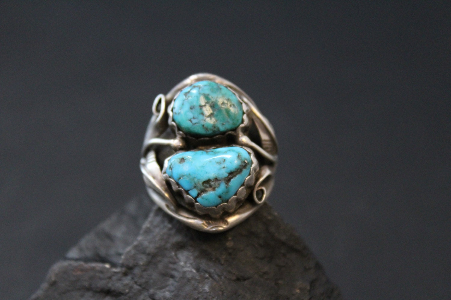 Sterling Silver Native American Navajo Signed Albert Platero Turquoise ...
