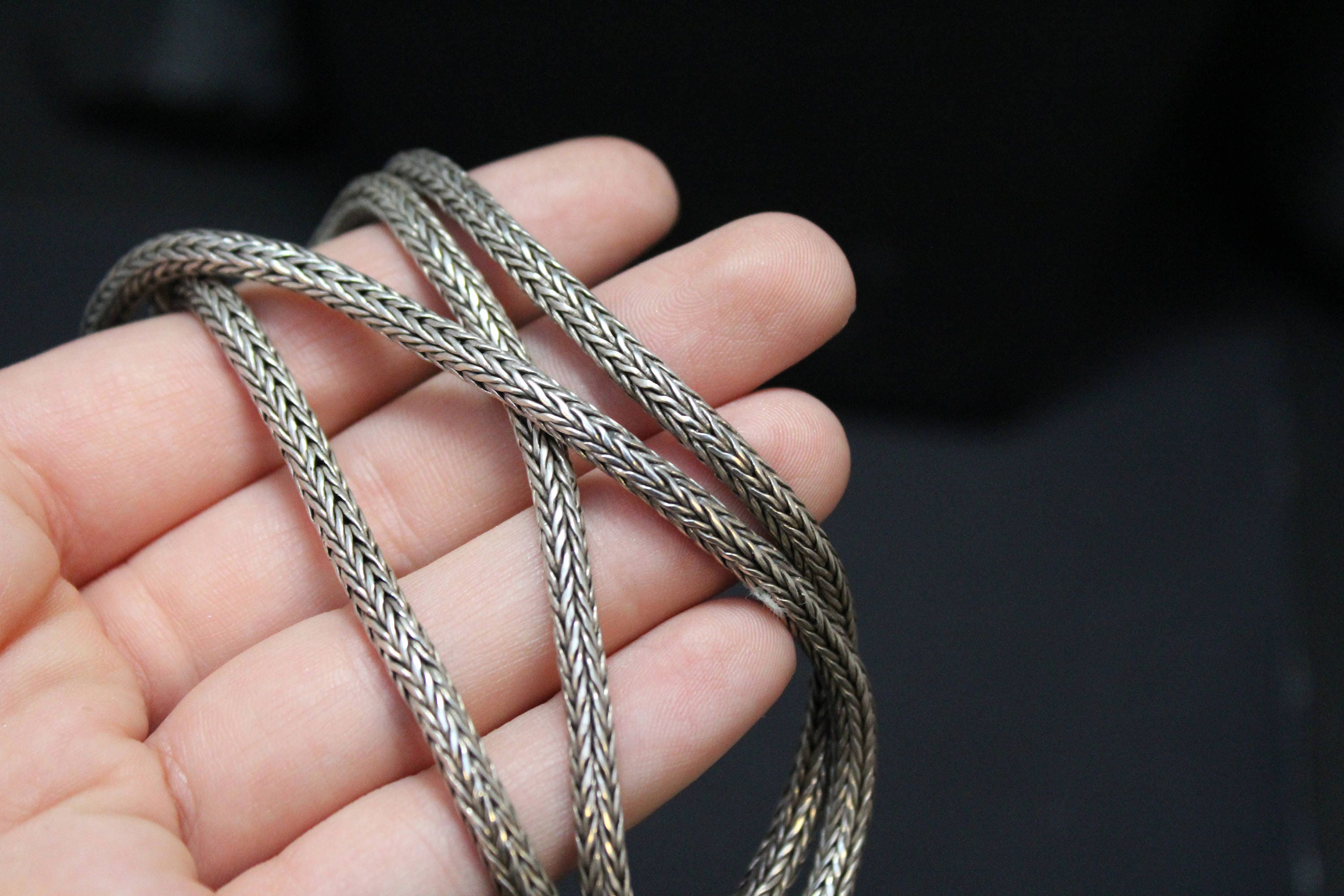 Sterling Silver Balinese Wheat Chain, Sterling Balinese Chain, Sterling