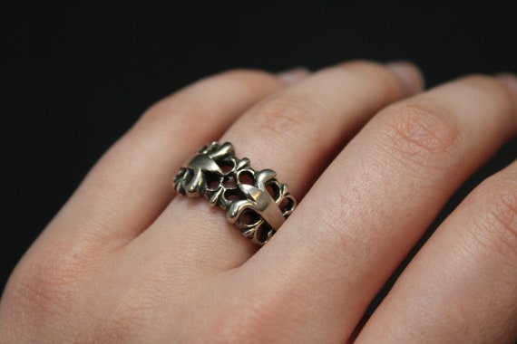 Sterling Silver Fleur de Lis Ring, Sterling Fleur… - image 3