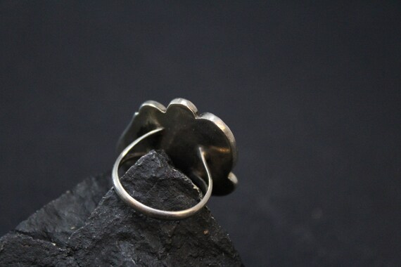 Sterling Silver Statement Ring,  Turquoise Leaf R… - image 4