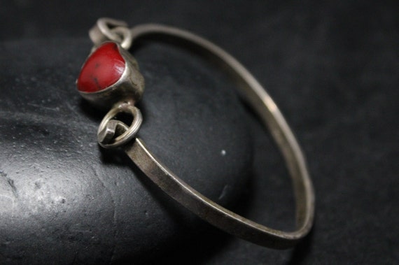 Valentine's Day Sterling Silver Hoop and Loop Red… - image 5