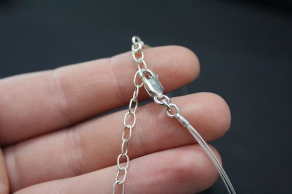 Sterling Silver Floating Beaded Necklace, Floatin… - image 3