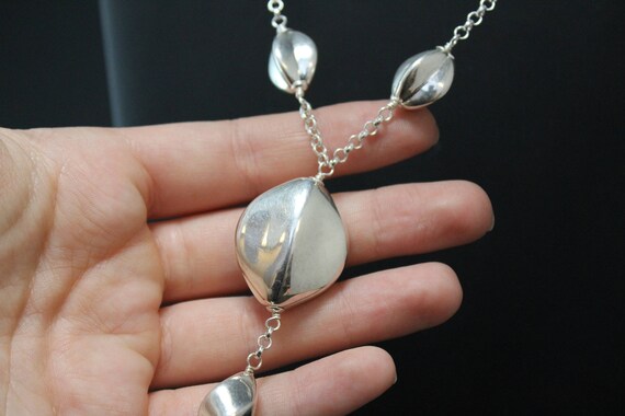 Sterling Silver Bold Dangle Plunge Necklace, Larg… - image 3