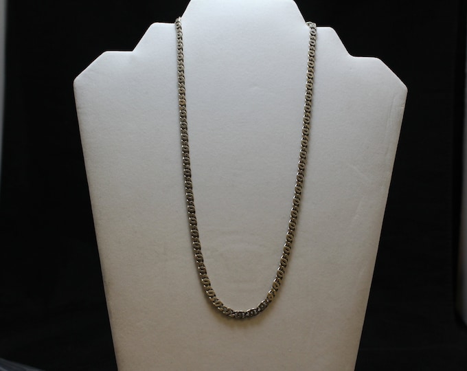 20" Sterling Silver Overlapping Oval Necklace, Sterling Silver Oval Chain Necklace, Sterling Silver Double Oval Chain Necklace