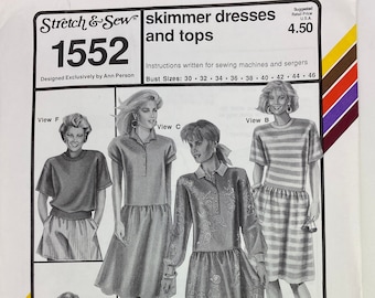Stretch & Sew 1552, Uncut,  Bust Sizes:30, 32, 34, 36, 38, 40, 42, 44, 46