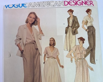 Vogue American Designer 1883; Uncut, Anne Klein; Size 10, Jacket, Blouse, Skirt and Pants