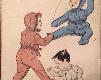Butterick 5370 Bunting and Hood; Romper Suit  1940s