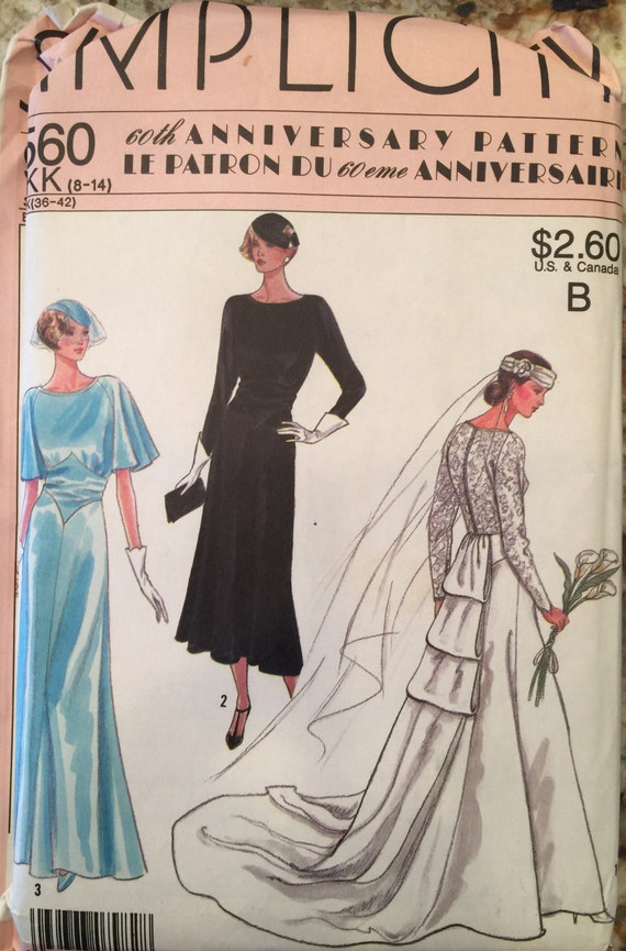 Simplicity 9560; 60 Th Anniversary Pattern; Wedding Dress and Bridesmaid  Dress, Unused; Size 8-14 - Etsy