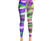 ELE Yoga Leggings -Premium Active Buttery Soft Workout Leggings -Gift - Athletic - Running - Fitness - Activewear -Gift for her - Palm Tree