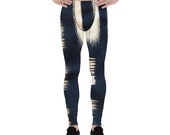 Imperfect Gold Men 39 s Leggings - hand painted- Meggings - running - workout pants - yoga pants - SoulCycle leggings - dancing leggings