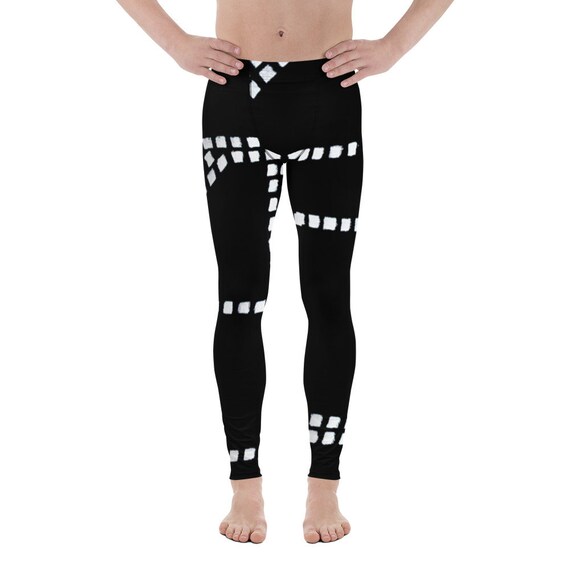 Black Mens Leggings | Printed Yoga Leggings | Stretch Gym Leggings | Running Leggings | Activewear Leggings | Workout Leggings | Men’s Gifts