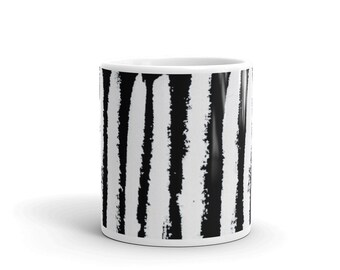 Coffee Mug, tea cup, gift for her, gift for him, house warming, gift, zebra pattern, birthday gift, cute gift, custom text