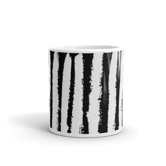 Coffee Mug, tea cup, gift for her, gift for him, house warming, gift, zebra pattern, birthday gift, cute gift, custom text