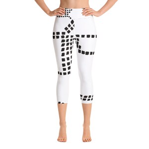 Patterned Capri Leggings: Soft High Waist Yoga Pants