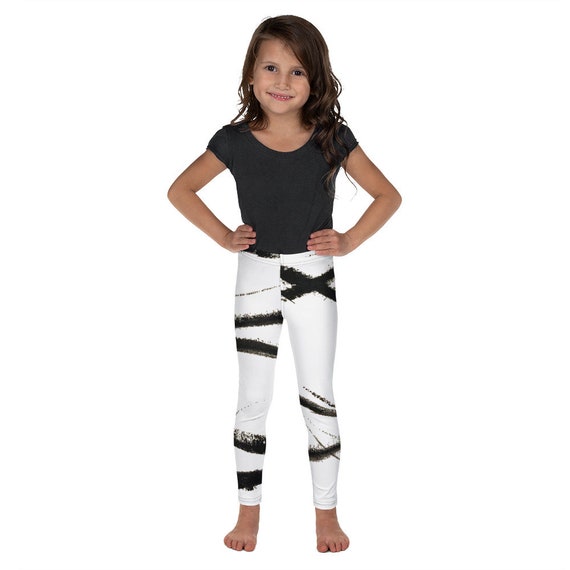 Kid's Leggings -Kids Black and White Pants - Dash Birthday Leggings - Birthday Outfit - Printed Leggings - Ballet pants - Toddler Leggings