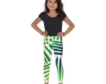 Leggings for Kids | Tropical Girls Leggings | Green Printed Kids Pants | Toddler Leggings | Colorful Baby Leggings | Fairy Leggings
