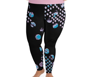 Plus Size Leggings | Patterned Leggings | Womens Leggings | Soft Casual Leggings | Painted Leggings | Athletic Leggings | Running Leggings