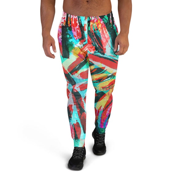 Colorful Patterned Men Leggings | Yoga Pants | Running Leggings | Exercise Leggings | Workout Yoga Leggings | Athletic Leggings | Yoga Gifts