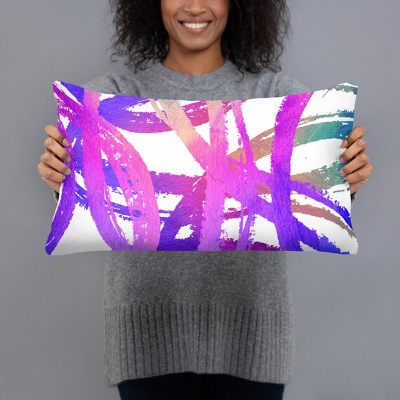 Colorful Pillow Cover|Decorative Lumbar Pillow|Summer Trend Cushion|Bedding Home Decor|Housewarming Cushion Case|Throw Pillow Top