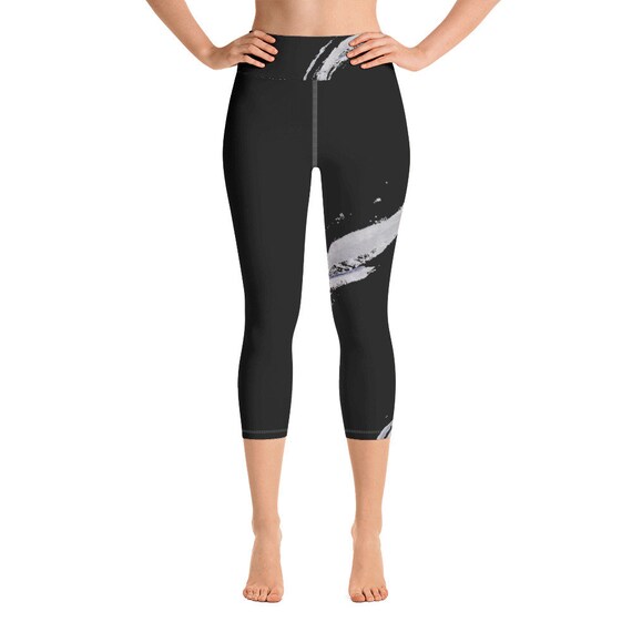 Black and White Capri Leggings | Activewear for Women | Womens Leggings | Gym Workout Leggings | Running Leggings | Yoga Pants | Gym Gifts