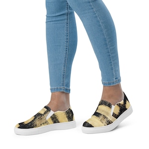 Zapatos de lona slip-on para mujer / Casual Slip On Shoes / Zapatos gráficos / Zapatos artísticos / Zapatos estampados únicos / Clizia Shoes / Casual Women