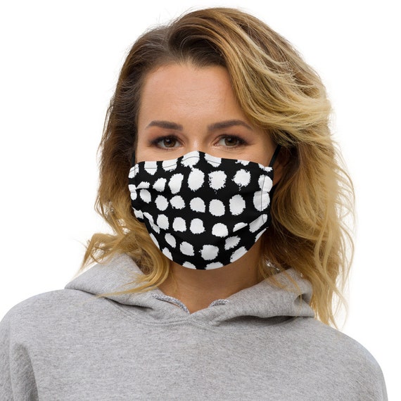 B&W Dots Premium face mask