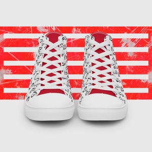 Women’s high top canvas shoes, Hearts canvas shoes, Pop Sneakers , Sneakers, Shoes with hearts, Love Shoes, Lace-up casual shoes