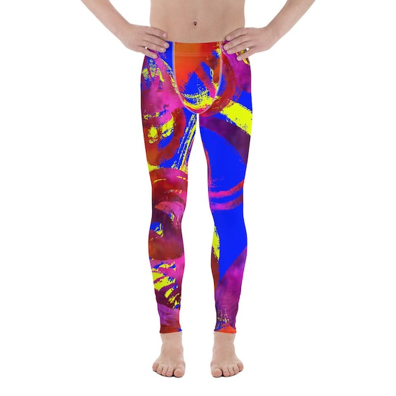 Printed Mens Leggings | Activewear Leggings | Colorful Patterned Leggings | Running Leggings | Yoga Workout Leggings | Yoga Pants | Men Gift