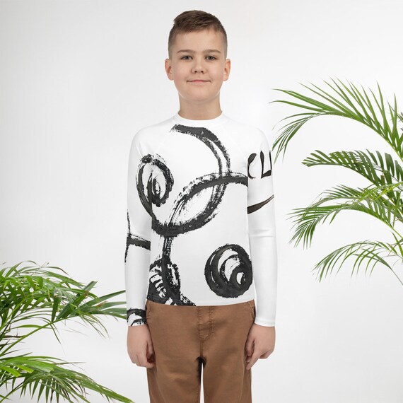 Surfer Teen Rash Guard- Unisex Swimwear Jiujitsu BJJ Kids Rash Guard - Athletic Kid Rash Guard - Swimsuit - Kids Swimwear - Gift for Boy