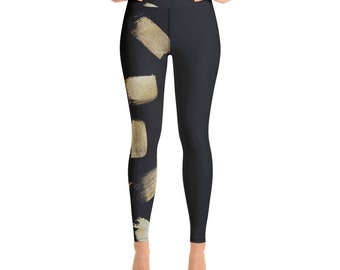 Womens Leggings | Yoga Pants | Black Patterned Leggings | Gym Workout Leggings | Fitness Leggings | Womens Tights | Activewear for Women