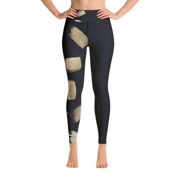 Womens Leggings | Yoga Pants | Black Patterned Leggings | Gym Workout Leggings | Fitness Leggings | Womens Tights | Activewear for Women