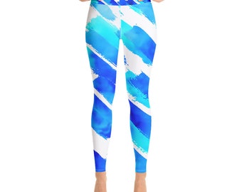 Aqua Blue Leggings | Activewear Leggings | Soft Casual Leggings | Athletic Fitness Leggings | Running Leggings | Womens Pants | Yoga Gifts