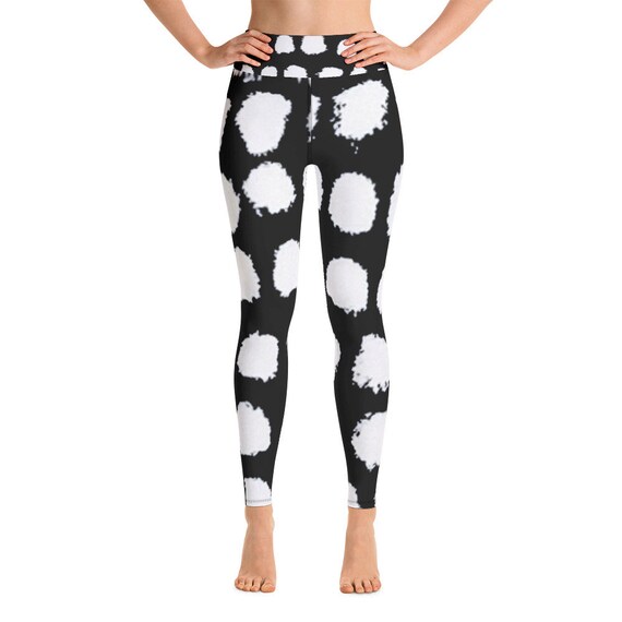 Black Patterned Leggings | Womens Leggings | Casual Leggings | Gym Yoga Pants | Workout Leggings | Running Exercise Leggings | Yoga Gifts
