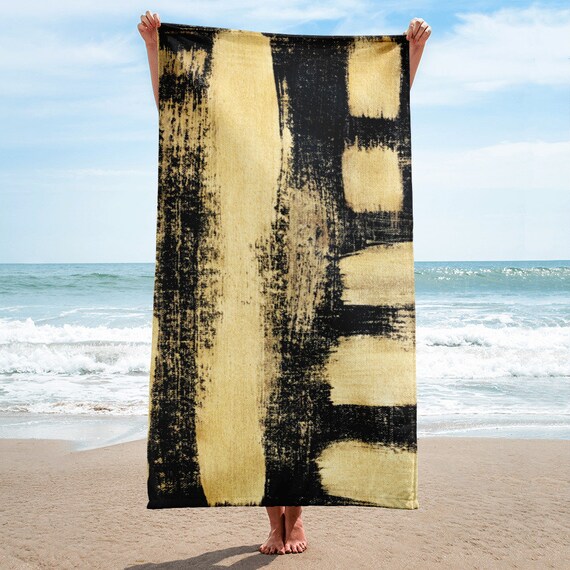 Gold Towel, Bath Spa Sauna Beach Towel Extra HIGH Quality towel , personalized towel, custom towel, birthday gift, Patterned Shapes