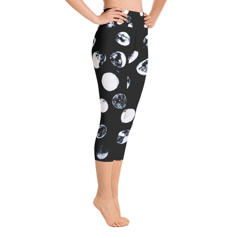 Black Moon Leggings Celestial Leggings Casual Leggings Trendy Leggings Gym Fitness Leggings Workout Leggings Yoga Gifts image 3